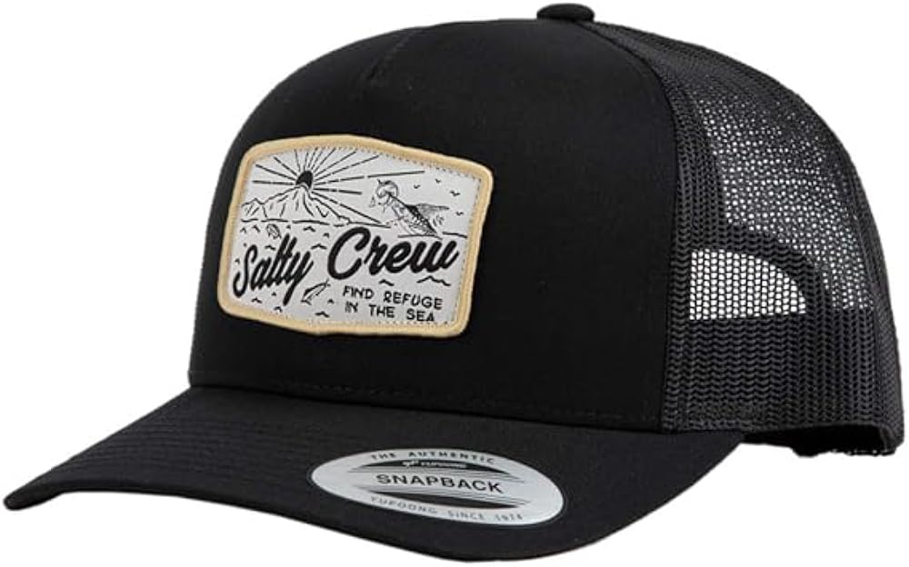 Salty Crew Men's Frenzy Retro Trucker Hat, Black (Black/BLK
